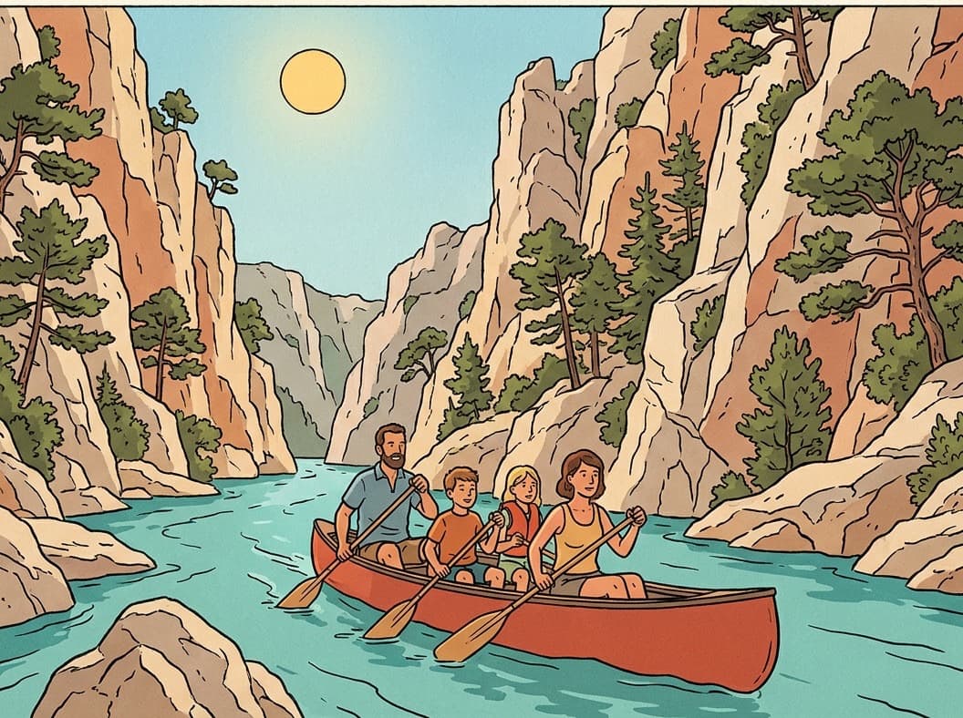 Une descente des gorges en canoë entre des falaises calcaires
