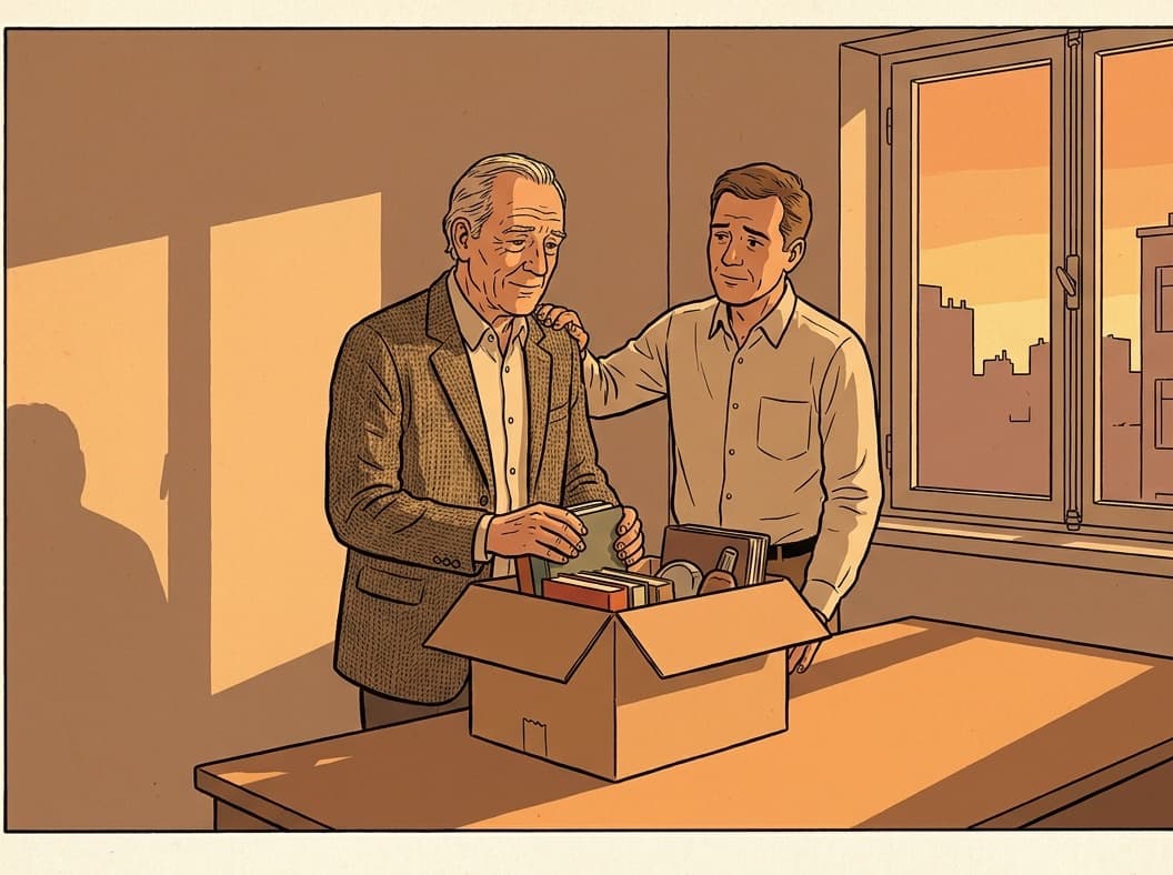 Un dernier carton rangé sur un bureau vide